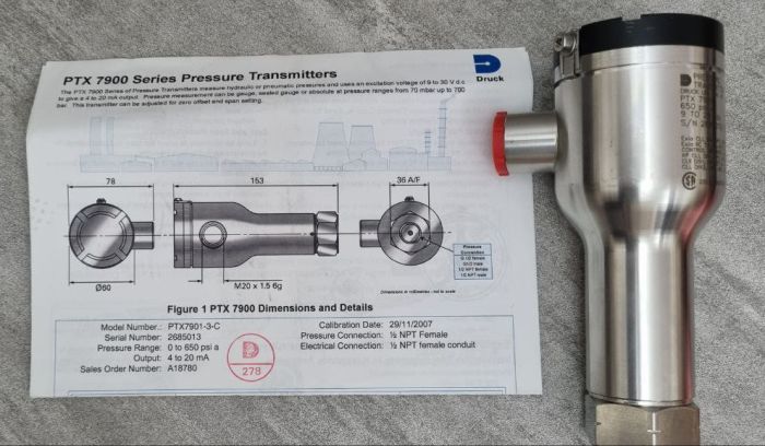 Датчик давления Druck PTX 7901