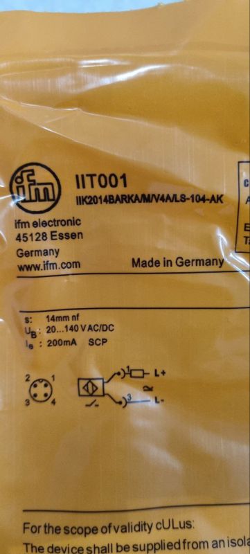 Индуктивный датчик ifm efector IIT001 - IIK2014BARKA/M/V4A/LS-104-AK